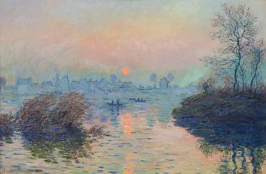 Zonsondergang op de Seine bij Lavacourt, wintereffect